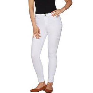 Laurie Felt Denim Pull On Skinny White Jeans Plus